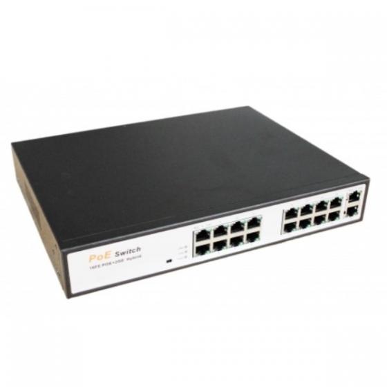 SWITCH DESKTOP 18 PORTE RJ45 PLUG E PLAY SWITCH 16 POE  ZERO CONFIGUFRAZIONI