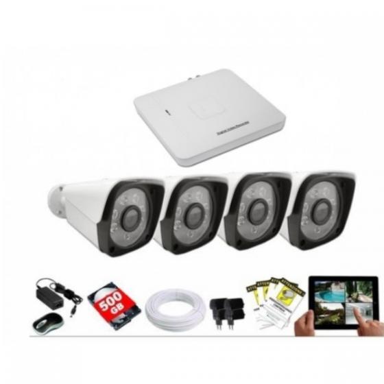 KIT VIDEOSORVEGLIANZA FILARE CON TELECAMERE DIGITALI  4 CANALI 5 MEGAPIXEL