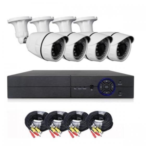 KIT VIDEOSORVEGLIANZA AHD 1080P 4 TELECAMERE 24 LED  ESTERNO VISIONE 20MT