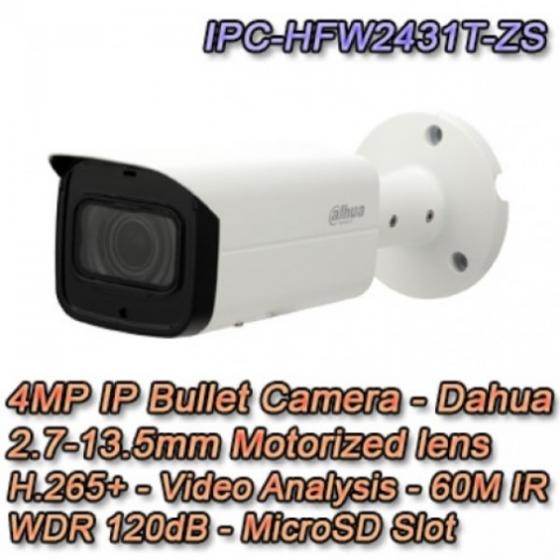 TELECAMERA DAHUA IP 4MP MOTORIZZATA IR60 H265 WDR POE