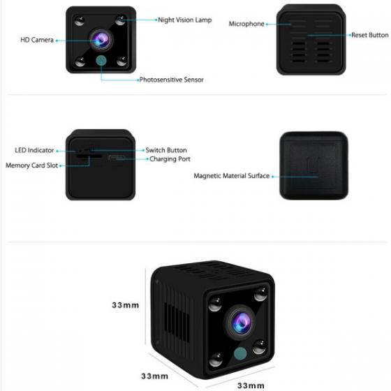 MINI TELECAMERA SPY PROFESSIONALE WIFI 3G 4G 2P2 INFRAROSSI VISIONE NOTTURNA