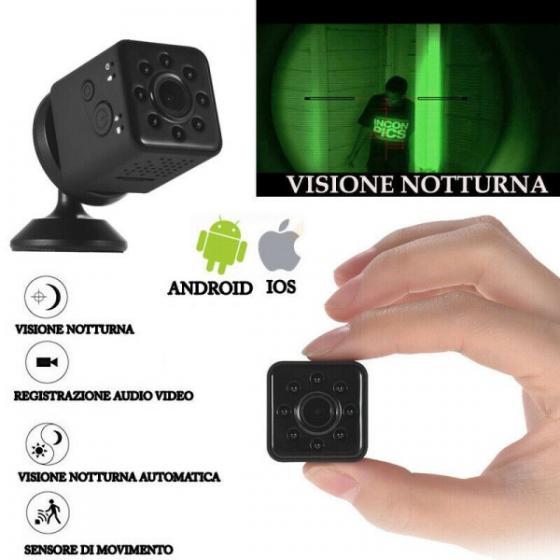 MINI TELECAMERA SPY INFRAROSSI VISIONE NOTTURNA FACILMENTE OCCULTABILE