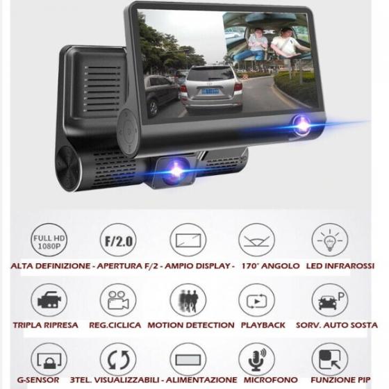 MINI CAM PER AUTOMOBILI FULL HD 1080P 2.4 DVR CAR VISIONE NOTTURNA