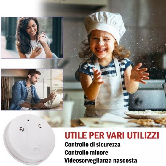 TELECAMERA HD SPYCAM NASCOSTA MICROCAMERA IN RILEVATORE DI FUMO