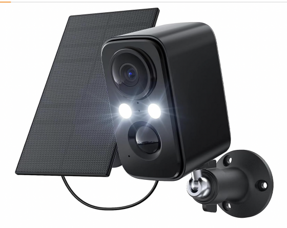 Telecamera Wi-Fi Esterno Batteria Senza Fili,Videocamera Sorveglianza Solare con Visione Notturna Colori,Rilevamento Umano PIR,Conversazione a 2 Vie,Impermeabile IP66