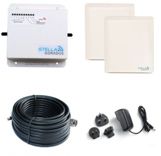 R1 SOHO Ripetitore amplificatore Stella Doradus LTE 4G 800 MHz copertura 1000 mq con pannello interno e antenna esterna