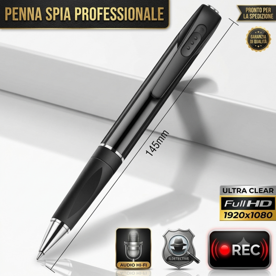 Penna spia con telecamera HD nascosta