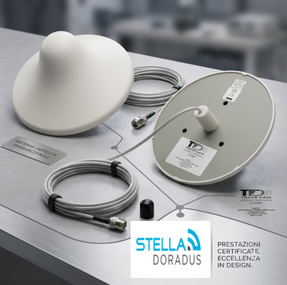 Antenna omnidirezionale da controsoffitto 700-2600 MHz