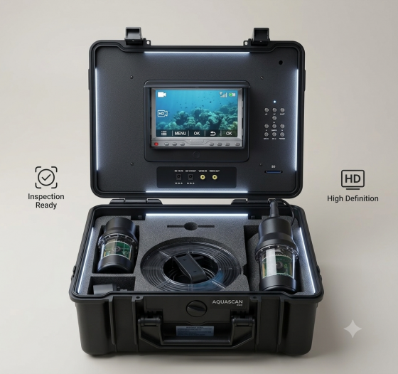 Telecamera subacquea per pesca con monitor 7" HD, cavo 60 m e DVR 600TVL