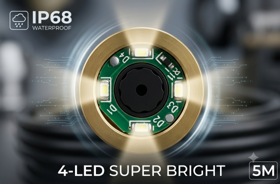 Telecamera Endoscopica USB Impermeabile 5 Metri con LED Regolabili per Ispezioni Professionali