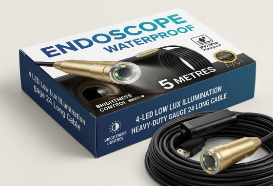 Telecamera Endoscopica USB Impermeabile 5 Metri con LED Regolabili per Ispezioni Professionali